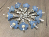 Blue Flowers Wire Loop Stitch Markers , Stitch Markers - Jill's Beaded Knit Bits, Jill's Beaded Knit Bits
 - 7