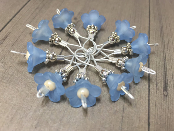 Blue Flowers Wire Loop Stitch Markers – Jill's Beaded Knit Bits