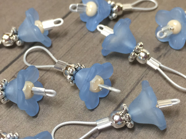 Blue Flowers Wire Loop Stitch Markers – Jill's Beaded Knit Bits