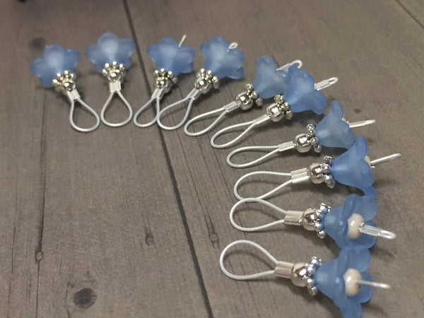 Blue Flowers Wire Loop Stitch Markers – Jill's Beaded Knit Bits