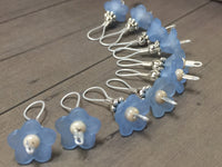 Blue Flowers Wire Loop Stitch Markers , Stitch Markers - Jill's Beaded Knit Bits, Jill's Beaded Knit Bits
 - 1