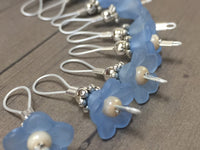 Blue Flowers Wire Loop Stitch Markers , Stitch Markers - Jill's Beaded Knit Bits, Jill's Beaded Knit Bits
 - 3