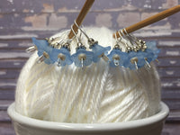 Blue Flowers Wire Loop Stitch Markers , Stitch Markers - Jill's Beaded Knit Bits, Jill's Beaded Knit Bits
 - 9