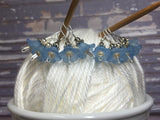 Blue Flowers Wire Loop Stitch Markers , Stitch Markers - Jill's Beaded Knit Bits, Jill's Beaded Knit Bits
 - 2