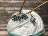 Glass Dione Bead Stitch Marker Set- Blue/Gray , Stitch Markers - Jill's Beaded Knit Bits, Jill's Beaded Knit Bits
 - 4