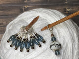 Glass Dione Bead Stitch Marker Set- Blue/Gray , Stitch Markers - Jill's Beaded Knit Bits, Jill's Beaded Knit Bits
 - 6