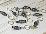 Glass Dione Bead Stitch Marker Set- Blue/Gray , Stitch Markers - Jill's Beaded Knit Bits, Jill's Beaded Knit Bits
 - 8