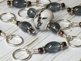 Glass Dione Bead Stitch Marker Set- Blue/Gray , Stitch Markers - Jill's Beaded Knit Bits, Jill's Beaded Knit Bits
 - 5