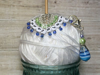 Numbered Stitch Markers with Beaded Holder- Blue Green , Stitch Markers - Jill's Beaded Knit Bits, Jill's Beaded Knit Bits
 - 7