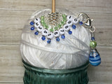 Numbered Stitch Markers with Beaded Holder- Blue Green , Stitch Markers - Jill's Beaded Knit Bits, Jill's Beaded Knit Bits
 - 5