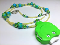 Blue Green Beaded Row Counter Jewelry for Knitting or Crochet , jewelry - Jill's Beaded Knit Bits, Jill's Beaded Knit Bits
 - 1