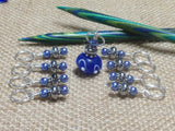 Blue Lamp Work Stitch Marker Set , Stitch Markers - Jill's Beaded Knit Bits, Jill's Beaded Knit Bits
 - 2