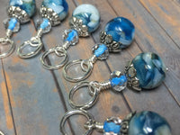 Sailboat Stitch Marker Set- Mosiac Blue , Stitch Markers - Jill's Beaded Knit Bits, Jill's Beaded Knit Bits
 - 6