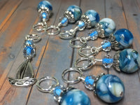 Sailboat Stitch Marker Set- Mosiac Blue , Stitch Markers - Jill's Beaded Knit Bits, Jill's Beaded Knit Bits
 - 7