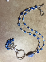 Blue Shell Stitch Marker Necklace , jewelry - Jill's Beaded Knit Bits, Jill's Beaded Knit Bits
 - 4