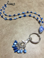 Blue Shell Stitch Marker Necklace , jewelry - Jill's Beaded Knit Bits, Jill's Beaded Knit Bits
 - 6