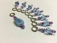 Blue Cloud Knitting Stitch Marker Set , Stitch Markers - Jill's Beaded Knit Bits, Jill's Beaded Knit Bits
 - 8