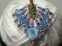 Blue Cloud Knitting Stitch Marker Set , Stitch Markers - Jill's Beaded Knit Bits, Jill's Beaded Knit Bits
 - 7