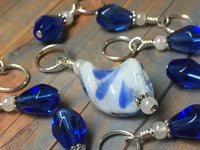 Twisted Glass Stitch Marker Set- Blue , Stitch Markers - Jill's Beaded Knit Bits, Jill's Beaded Knit Bits
 - 2