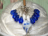 Twisted Glass Stitch Marker Set- Blue , Stitch Markers - Jill's Beaded Knit Bits, Jill's Beaded Knit Bits
 - 1