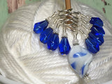 Twisted Glass Stitch Marker Set- Blue , Stitch Markers - Jill's Beaded Knit Bits, Jill's Beaded Knit Bits
 - 7