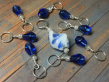 Twisted Glass Stitch Marker Set- Blue , Stitch Markers - Jill's Beaded Knit Bits, Jill's Beaded Knit Bits
 - 6