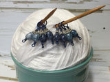 Stone Wash Blue Stitch Markers , Stitch Markers - Jill's Beaded Knit Bits, Jill's Beaded Knit Bits
 - 4