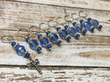 Blue Dragonfly Beaded Stitch Marker Set- Snag Free , stitch markers - Jill's Beaded Knit Bits, Jill's Beaded Knit Bits
 - 2