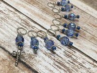 Blue Dragonfly Beaded Stitch Marker Set- Snag Free , stitch markers - Jill's Beaded Knit Bits, Jill's Beaded Knit Bits
 - 4