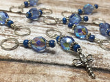 Blue Dragonfly Beaded Stitch Marker Set- Snag Free , stitch markers - Jill's Beaded Knit Bits, Jill's Beaded Knit Bits
 - 1