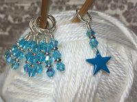 Blue Star Stitch Marker Set for Knitting , Stitch Markers - Jill's Beaded Knit Bits, Jill's Beaded Knit Bits
 - 2