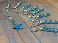 Blue Star Stitch Marker Set for Knitting , Stitch Markers - Jill's Beaded Knit Bits, Jill's Beaded Knit Bits
 - 7