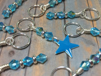 Blue Star Stitch Marker Set for Knitting , Stitch Markers - Jill's Beaded Knit Bits, Jill's Beaded Knit Bits
 - 4