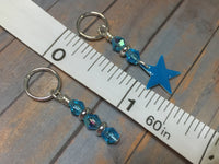 Blue Star Stitch Marker Set for Knitting , Stitch Markers - Jill's Beaded Knit Bits, Jill's Beaded Knit Bits
 - 5
