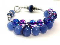 Blueberry Abacus Counting Bracelet- Row Counter - Optional ADD 6 Stitch Markers