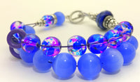 Blueberry Abacus Counting Bracelet- Row Counter - Optional ADD 6 Stitch Markers