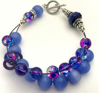 Blueberry Abacus Counting Bracelet- Row Counter - Optional ADD 6 Stitch Markers