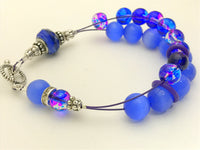 Blueberry Abacus Counting Bracelet- Row Counter - Optional ADD 6 Stitch Markers
