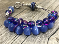 Blueberry Abacus Counting Bracelet- Row Counter - Optional ADD 6 Stitch Markers