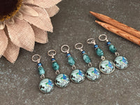 Blue Hummingbird Stitch Markers for Knitting