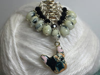 Boston Terrier Stitch Marker Set for Knitters , Stitch Markers - Jill's Beaded Knit Bits, Jill's Beaded Knit Bits
 - 10