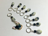 Boston Terrier Stitch Marker Set for Knitters , Stitch Markers - Jill's Beaded Knit Bits, Jill's Beaded Knit Bits
 - 6