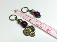 Brass Buttons Knitting Stitch Marker Set , Stitch Markers - Jill's Beaded Knit Bits, Jill's Beaded Knit Bits
 - 2