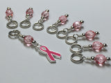 Pink Breast Cancer Stitch Marker Set , Stitch Markers - Jill's Beaded Knit Bits, Jill's Beaded Knit Bits
 - 1
