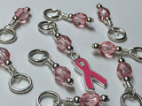 Pink Breast Cancer Stitch Marker Set , Stitch Markers - Jill's Beaded Knit Bits, Jill's Beaded Knit Bits
 - 3