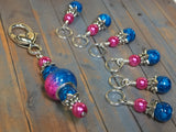 Pink and Blue Ombre Stitch Marker Set with Clip Holder , Stitch Markers - Jill's Beaded Knit Bits, Jill's Beaded Knit Bits
 - 9