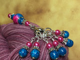 Pink and Blue Ombre Stitch Marker Set with Clip Holder , Stitch Markers - Jill's Beaded Knit Bits, Jill's Beaded Knit Bits
 - 2