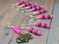 Pink Elephant Stitch Marker Set , Stitch Markers - Jill's Beaded Knit Bits, Jill's Beaded Knit Bits
 - 1