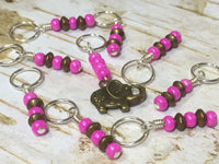 Pink Elephant Stitch Marker Set , Stitch Markers - Jill's Beaded Knit Bits, Jill's Beaded Knit Bits
 - 4