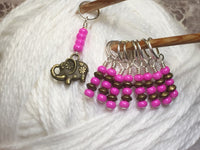 Pink Elephant Stitch Marker Set , Stitch Markers - Jill's Beaded Knit Bits, Jill's Beaded Knit Bits
 - 7